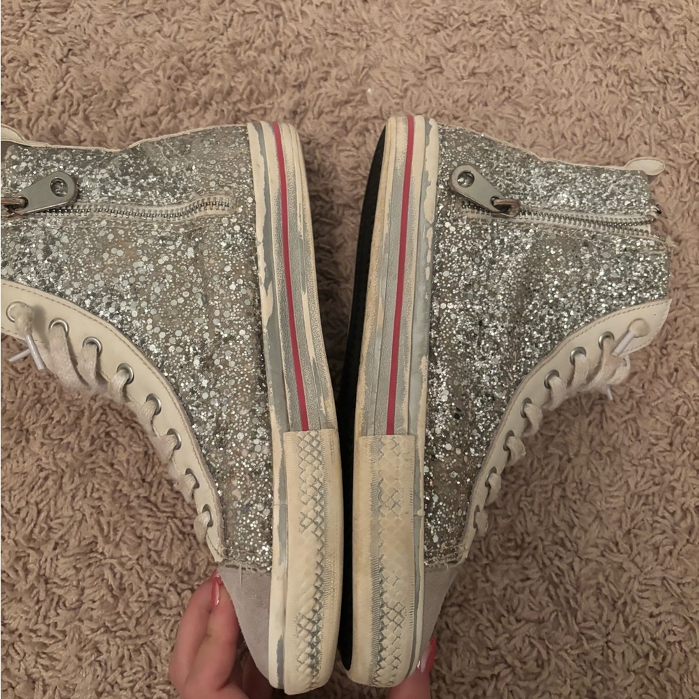 Vintage Havana Silver Glitter Sneakers with Pink Star - Picture 3 of 6